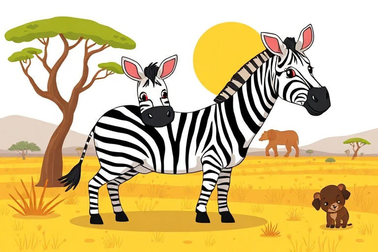 The Little Zebra Who Crossed the Golden Savanna