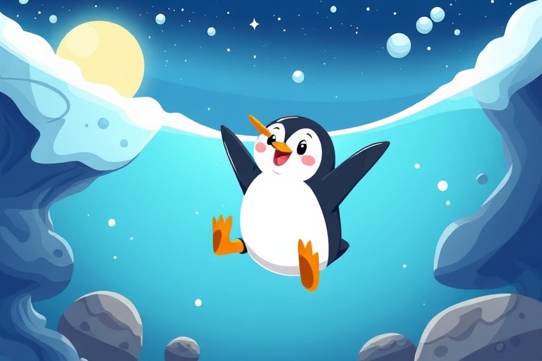 The Luminescent Leap of Lumi: A Penguin's Underwater Triumph