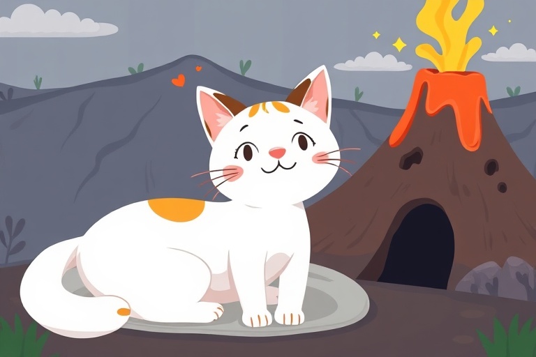 The Patient Cat of the Volcano Lair