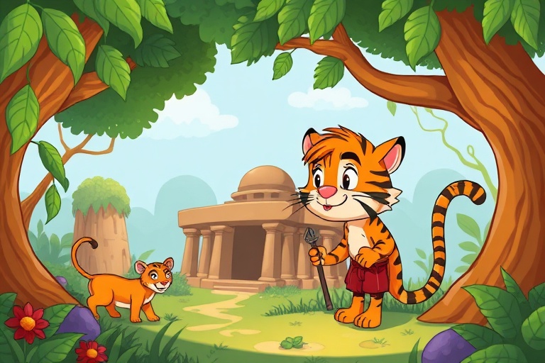 The Elf and the Tiger's Trail: A Jungle Ruins Rescue